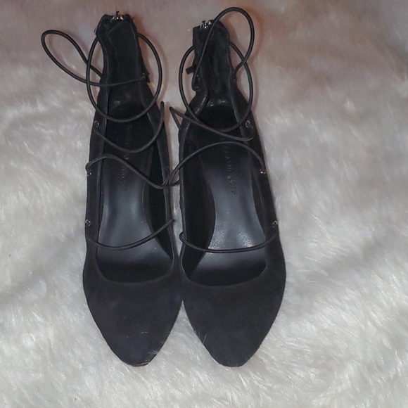Rebecca Minkoff S. 7.5 Black Suede Chunky Heel - Picture 3 of 8
